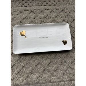 Arlington Design "To Have & To Hold" White  & Gold Ceramic Wedding Tray‎